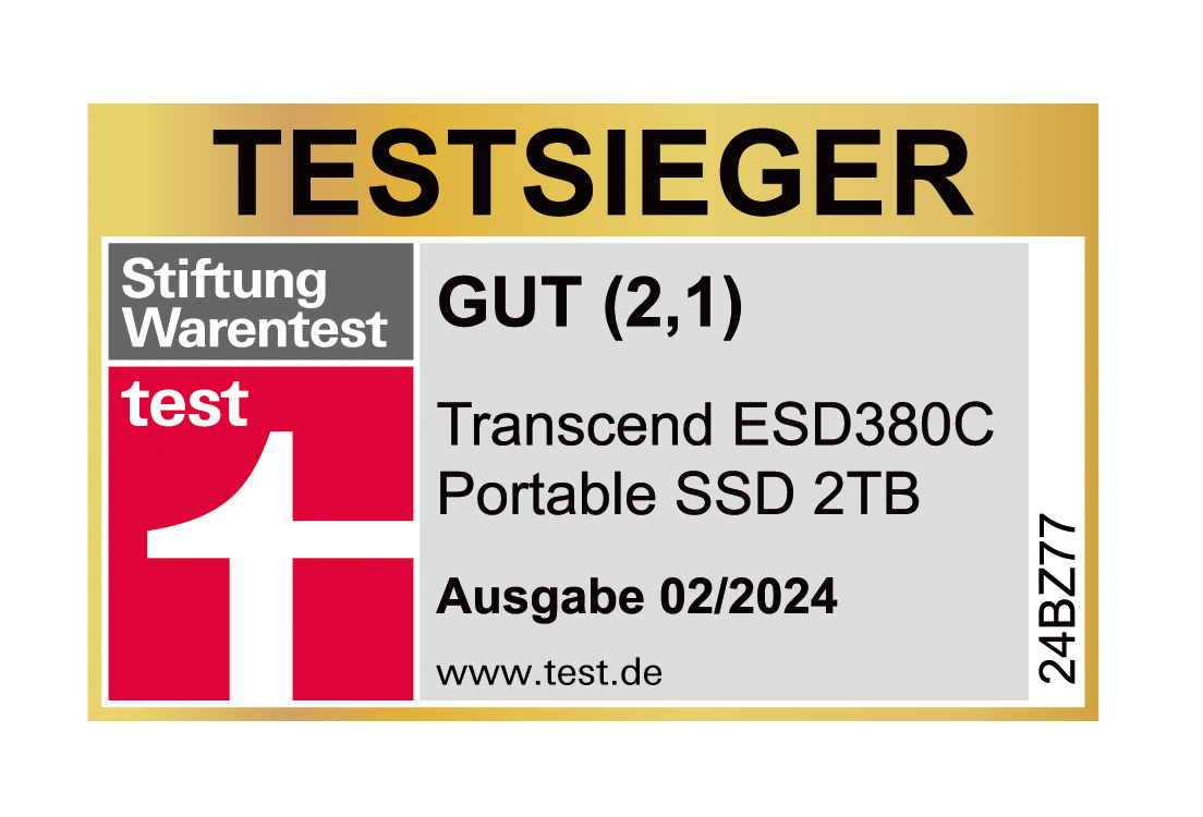 Stiftung Warentest 02/24 - Transcend ESD380C Portable SSD 2TB